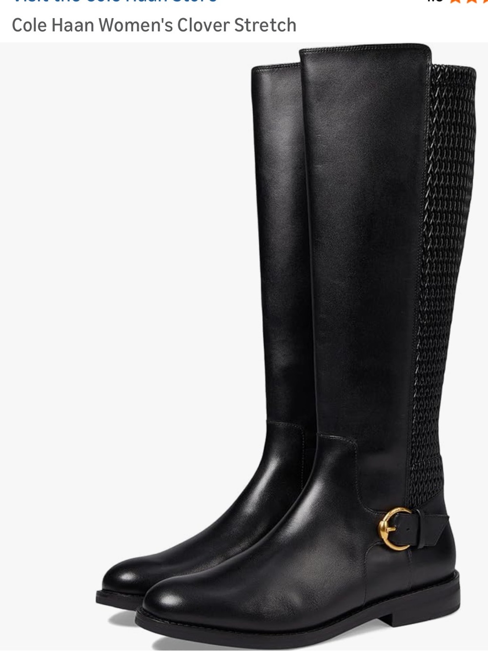 Cole Haan Black Leather Knee-High Riding Boot
Size 8